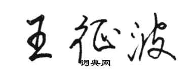 駱恆光王征波行書個性簽名怎么寫