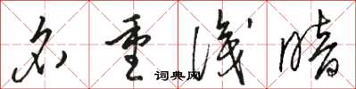 駱恆光名重識暗草書怎么寫