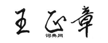 駱恆光王正章行書個性簽名怎么寫