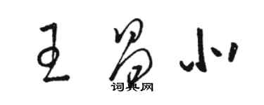 駱恆光王昌北草書個性簽名怎么寫