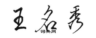 駱恆光王名秀行書個性簽名怎么寫