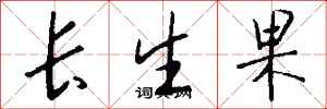 錢沛雲長生果行書怎么寫
