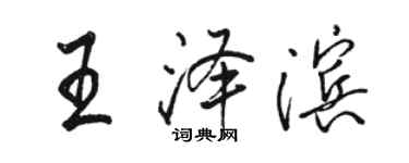 駱恆光王澤濱行書個性簽名怎么寫