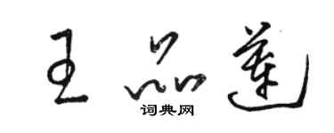 駱恆光王品蓮草書個性簽名怎么寫