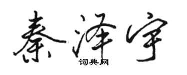 駱恆光秦澤宇行書個性簽名怎么寫