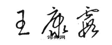 駱恆光王康霞草書個性簽名怎么寫