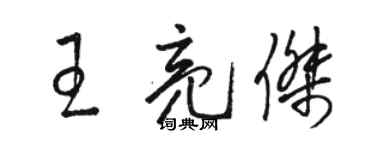 駱恆光王亮傑草書個性簽名怎么寫