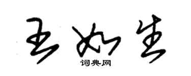 朱錫榮王如生草書個性簽名怎么寫