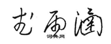 駱恆光武雨涵草書個性簽名怎么寫