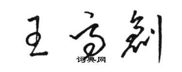 駱恆光王高創草書個性簽名怎么寫