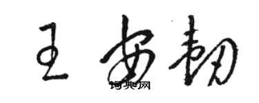 駱恆光王安韌草書個性簽名怎么寫