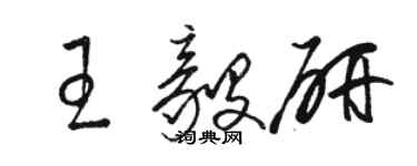 駱恆光王毅研草書個性簽名怎么寫