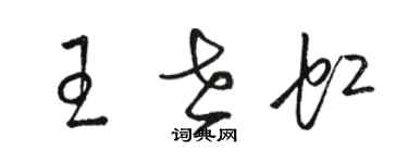 駱恆光王世虹草書個性簽名怎么寫