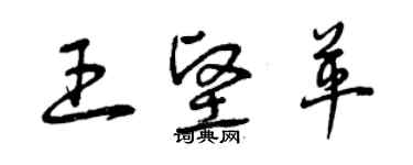 曾慶福王堅革草書個性簽名怎么寫