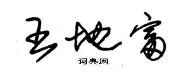 朱錫榮王地富草書個性簽名怎么寫