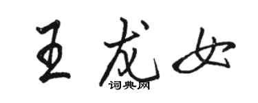 駱恆光王龍女行書個性簽名怎么寫