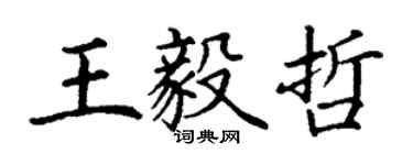 丁謙王毅哲楷書個性簽名怎么寫