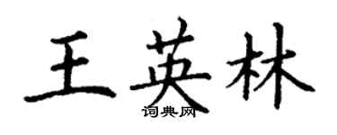 丁謙王英林楷書個性簽名怎么寫