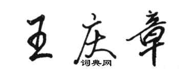 駱恆光王慶章行書個性簽名怎么寫