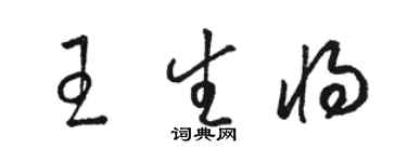 駱恆光王生將草書個性簽名怎么寫