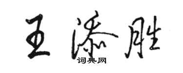 駱恆光王添勝行書個性簽名怎么寫