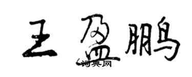 曾慶福王盈鵬行書個性簽名怎么寫