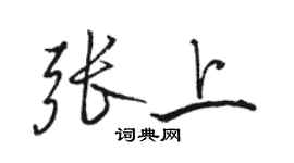 駱恆光張上行書個性簽名怎么寫