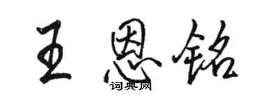 駱恆光王恩銘行書個性簽名怎么寫