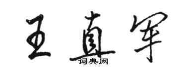 駱恆光王直軍行書個性簽名怎么寫