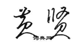 駱恆光黃賢草書個性簽名怎么寫