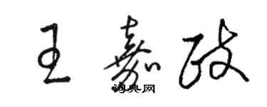 駱恆光王嘉政草書個性簽名怎么寫