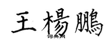 何伯昌王楊鵬楷書個性簽名怎么寫