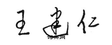 駱恆光王建仁草書個性簽名怎么寫