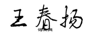 曾慶福王春揚行書個性簽名怎么寫