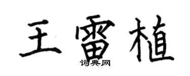 何伯昌王雷植楷書個性簽名怎么寫