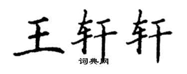 丁謙王軒軒楷書個性簽名怎么寫