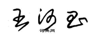 朱錫榮王河昌草書個性簽名怎么寫