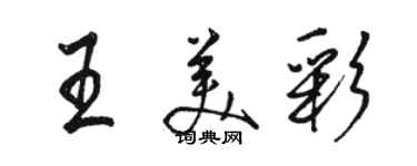 駱恆光王美彩行書個性簽名怎么寫