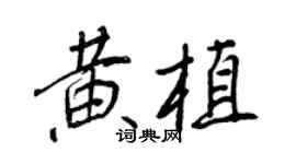 王正良黃植行書個性簽名怎么寫