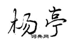 曾慶福楊亭行書個性簽名怎么寫