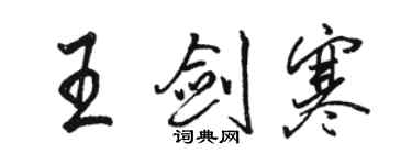 駱恆光王劍寒行書個性簽名怎么寫