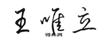 駱恆光王唯立行書個性簽名怎么寫