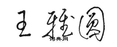 駱恆光王雅圓草書個性簽名怎么寫