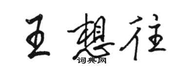 駱恆光王想往行書個性簽名怎么寫
