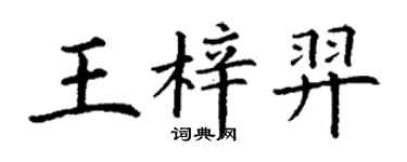 丁謙王梓羿楷書個性簽名怎么寫