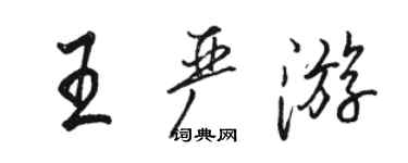 駱恆光王嚴遊行書個性簽名怎么寫