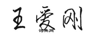 駱恆光王愛剛行書個性簽名怎么寫