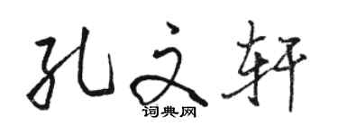 駱恆光孔文軒行書個性簽名怎么寫