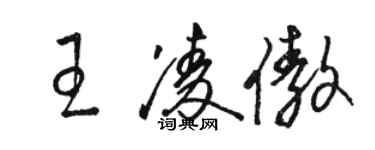 駱恆光王凌傲草書個性簽名怎么寫