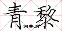 龐中華青黎楷書怎么寫